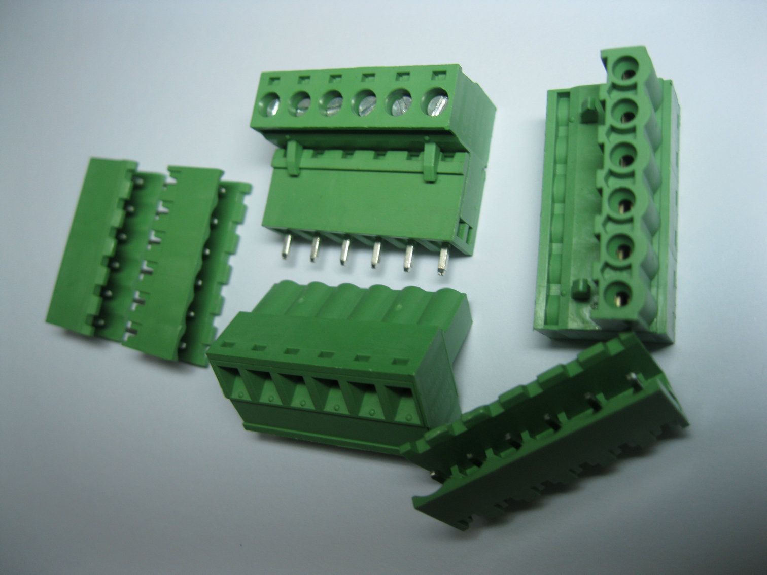 2018 Green 6 Pin 5.08mm Screw Terminal Block Connector Pluggable Type