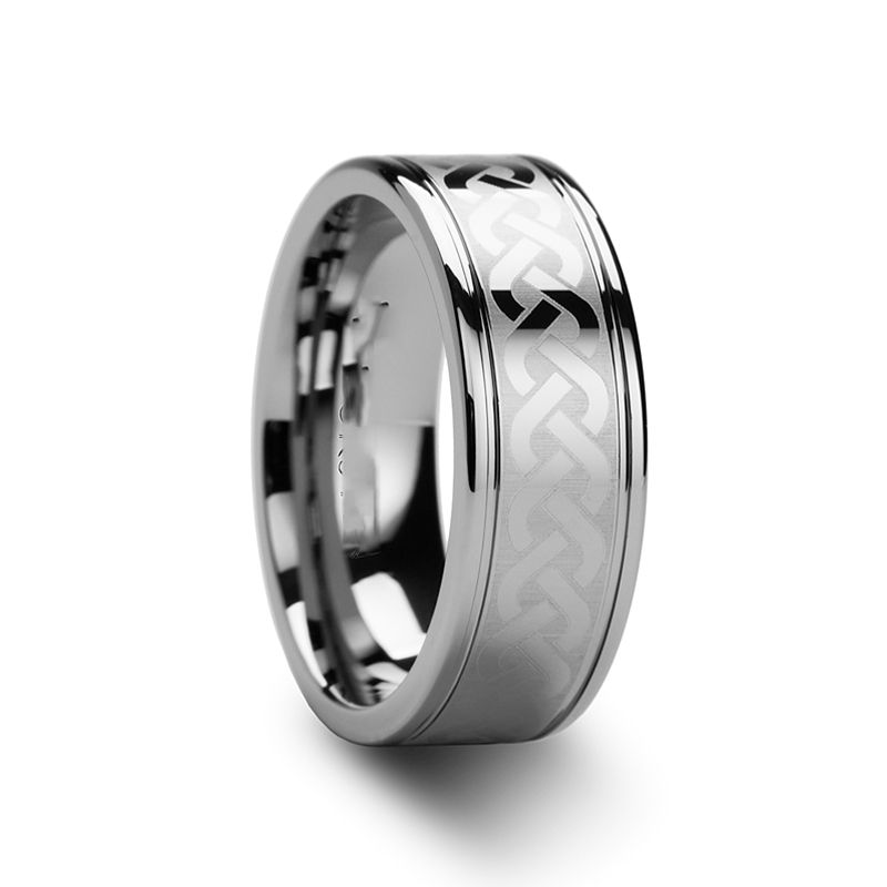 Tungsten Carbide Celtic Ring Mens Jewelry Wedding Band Silver Lase New ...