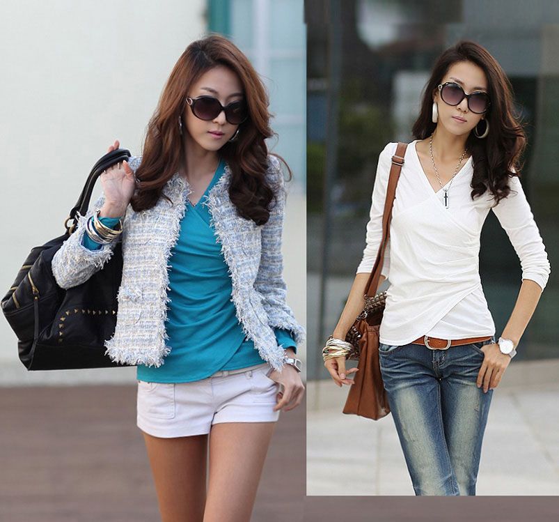 New Arrival Sexy Women`s Shirt Fashion Green Lapel Ladies Cotton
