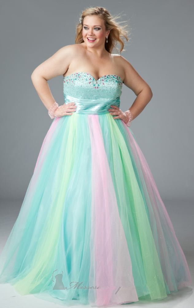 Plus Size A Line Sweetheart Colorful Floor Length Lace Up Back ...