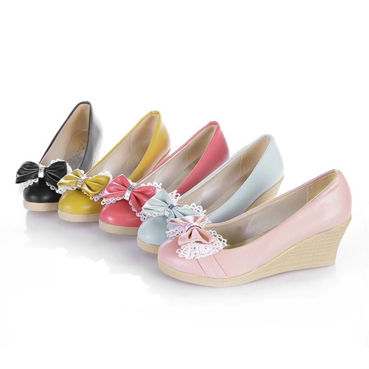 Cheap Brand Women's Wedge Casual Shoes Nubuck Leather Fish Head Shoes