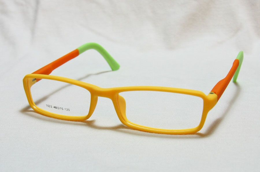 Safety Bendable Plastic Kids Eyewear, Spring Hinge Children Glasses