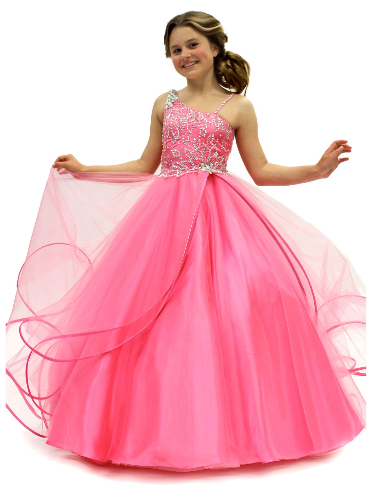 one shoulder dress with flower