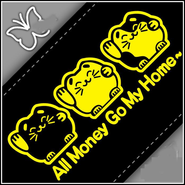 Wholesale Cheap Vinyl Funny Car Decals Stickers Maneki Neko Car Window