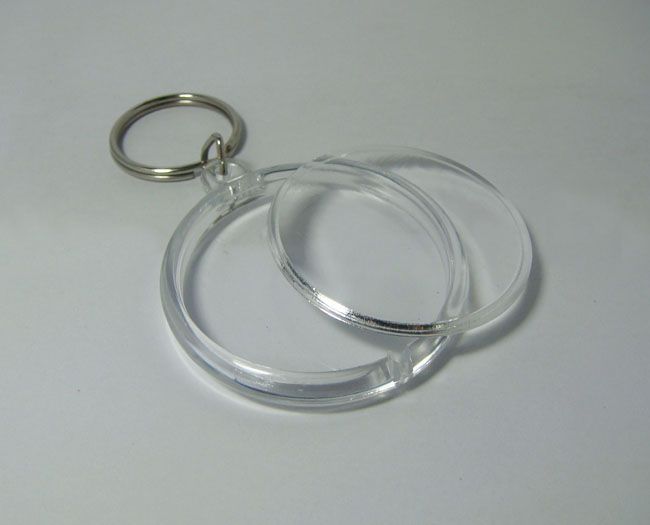 Blank Acrylic Round Circle Keychains Insert Photo Keyrings 1.8''/4.6cm