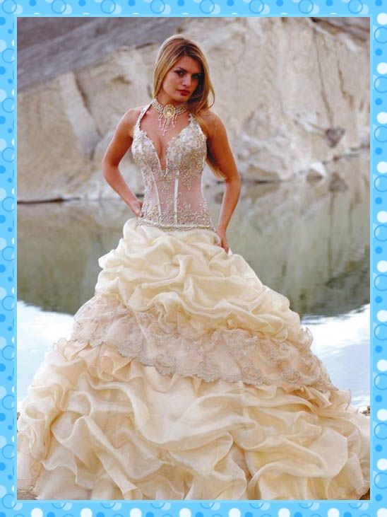 2012 Best Selling Wedding Dresses A Line Halter Corset And Tulle Lace
