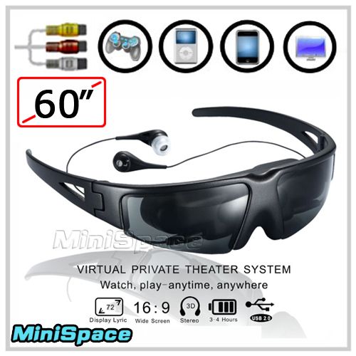 60 Inch Virtual Screen Video Glasses Eyewear Theatre For Dvd