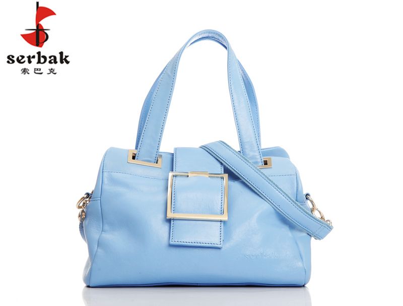 serbak woman's sky blue messenger baghandbag, soft leather casual bag serbak woman's sky blue messenger baghandbag, soft leather casual bag