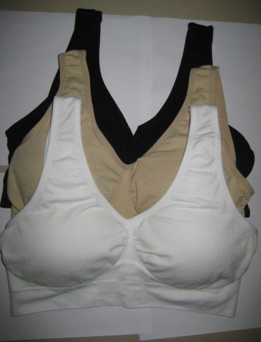 Sexy Seamless Bra Sport Bra with Remove Pads Removable Pads White Black