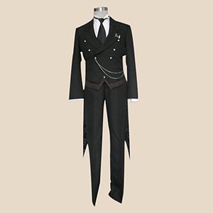 Mordomo preto Sebastian Michaelis Traje Cosplay Black Tie