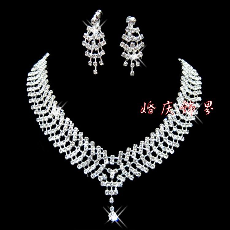 Wholesale Beautiful Bridal Jewelry Artificial Diamond Bridal Necklace