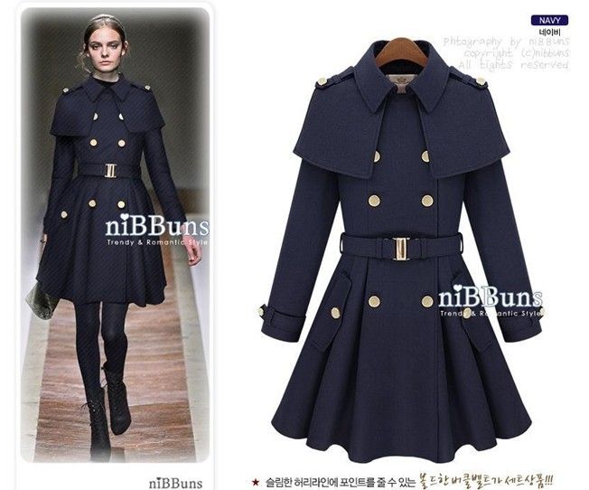 Stylish Womens Winter Wool Warm Coats Luxury Lady Ruffle Dress See larger image - Stylish Womens Winter Wool Warm Coats Luxury Lady Ruffle Dress