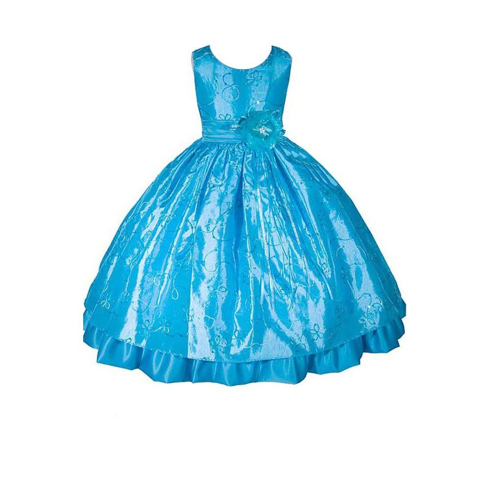 2012 blue sparkle Ball Gown flower girl dress garden Jewel sash ...