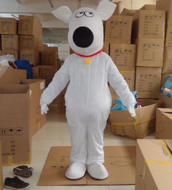White Scooby Doo Mascot White Dog Costumes Halloween Mascot Fancy Dress Adult Size Dog Mascots