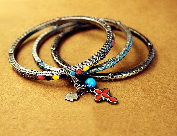 charm J286 Bracelet cross three Bracelet Vintage Cross Three piece Pendant Charm
