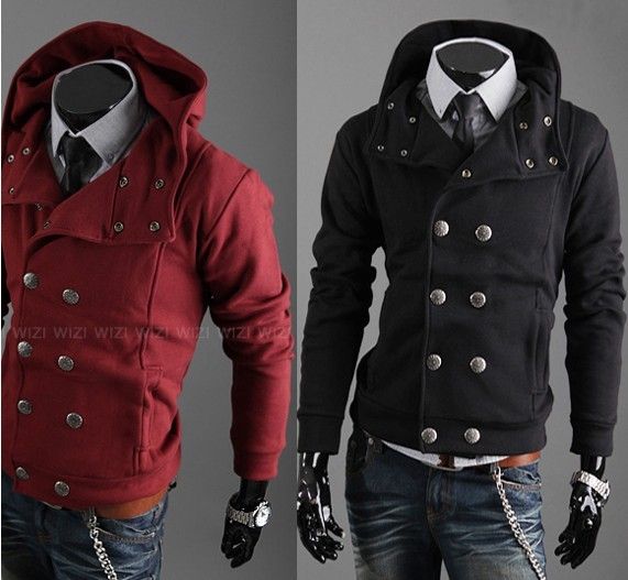 2017 Wholesale _ New Winter Men&#39;S Fashion Double Breasted Hooded Sweat Shirts Cardigan Men ...