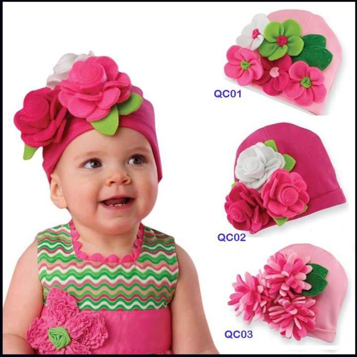 2017 Top Baby Baby Hats Christmas Hat Girl Hats Flower Beanie Caps Baby