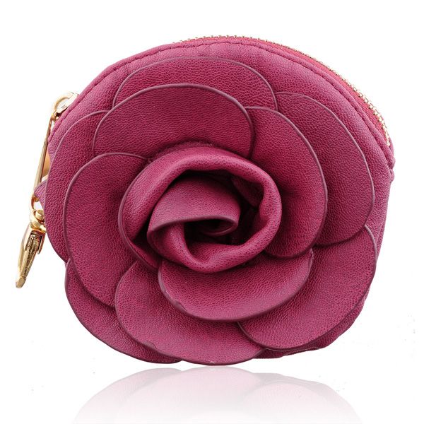 Handbag Purse Rose Flower Purse Evening Coin Bag Gold Clutch Leather