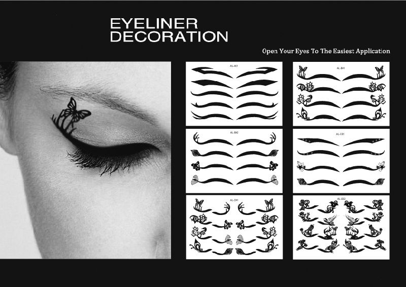 Fashion Make Up Eyeliner Tattoo Black Eyeliner Shadow Sticker Smoky