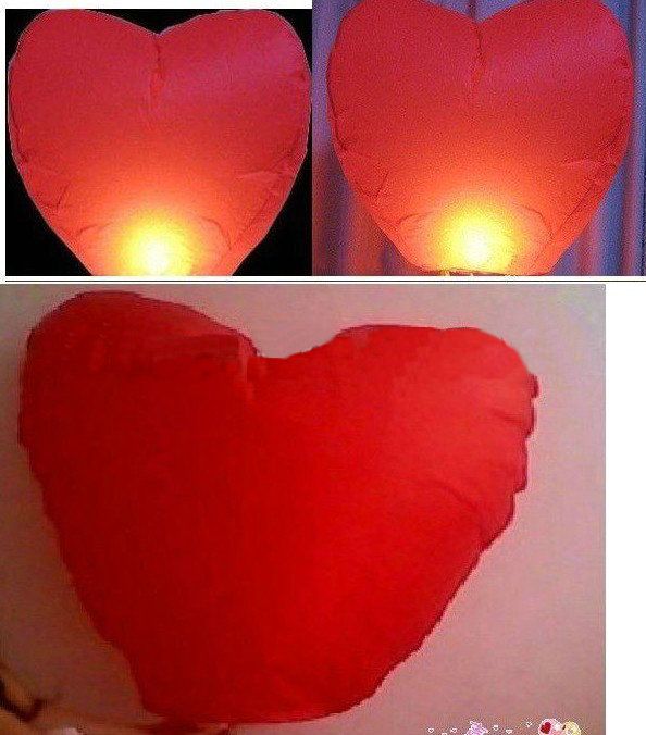 2018 New Heart Shaped Sky Wishing Lanterns Fire Balloon Chinese