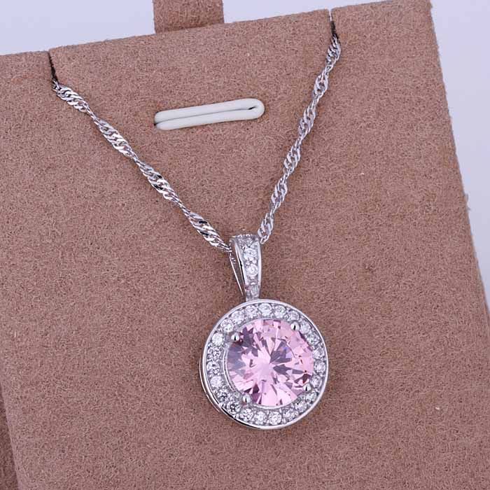 Wholesale Necklace 925 Sterling Sliver Austrian Crystal Pendant Fashion