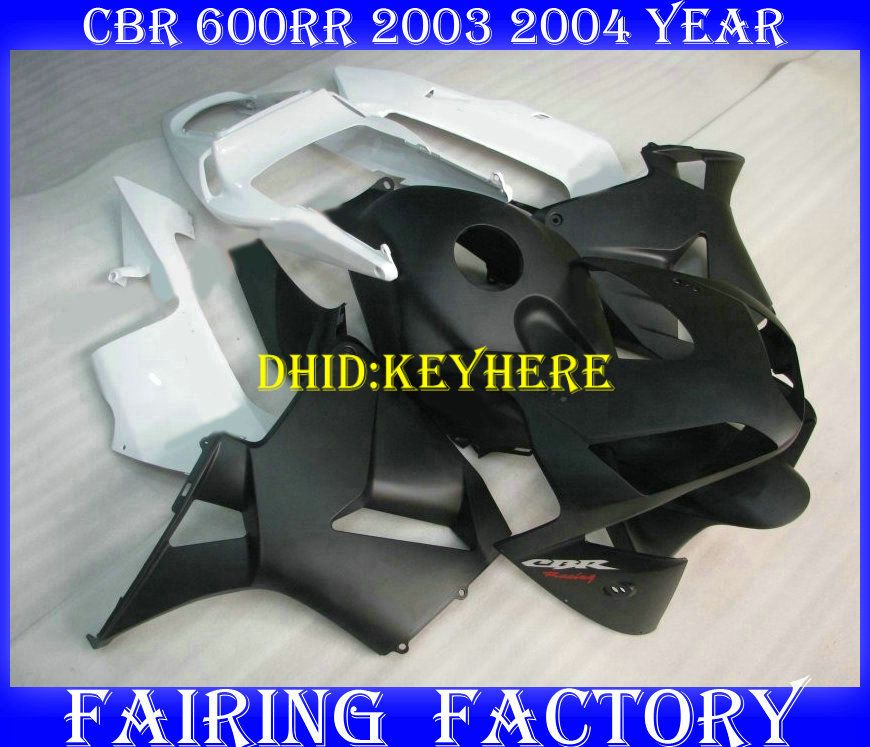 

Injection matt black white ABS fairing for HONDA CBR 600RR 2003 2004 CBR600RR 03 04 F5 ABS fairings, Same as picture