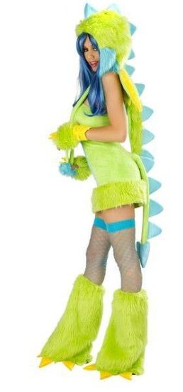 Easter Lady Sexy Plush Furry Dinosaur Costumes Cosplay Witches Gothic Beauties Nightclub DS Animal Apparel