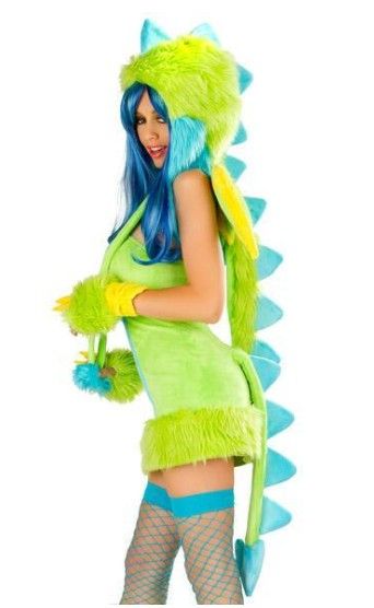Easter Lady Sexy Plush Furry Dinosaur Costumes Cosplay Witches Gothic Beauties Nightclub DS Animal Apparel