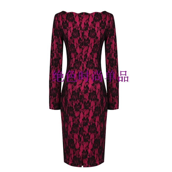 Wholesale - women's dresses rose red lace mid length dresses SMLXL ...
