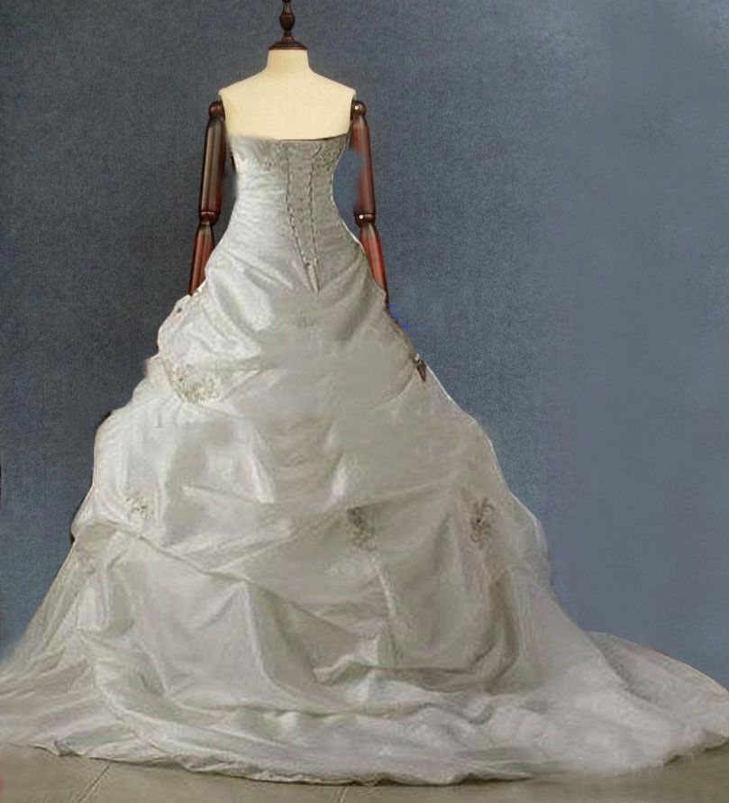ivory color wedding gown