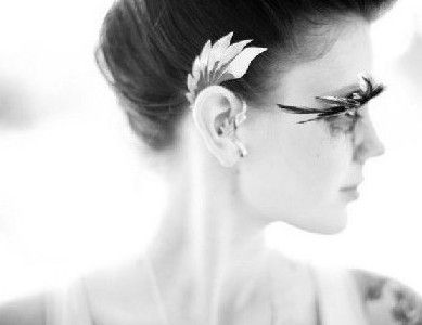 Newest fashion punk metal fairy ear hook elves wings ear cuff earrings no pierced women 24pcs/lot