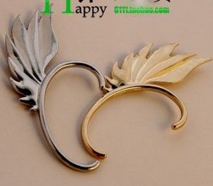 Newest fashion punk metal fairy ear hook elves wings ear cuff earrings no pierced women 24pcs/lot