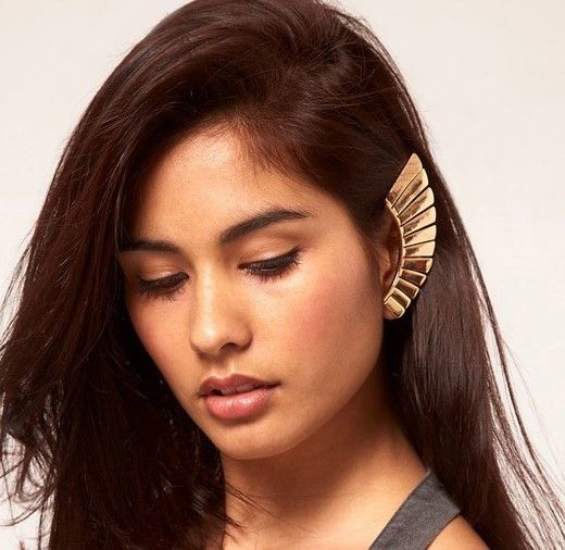 New! fashion vintage Texture fan shape clip stud earring Sector ear cuff women Brand New 24pcs
