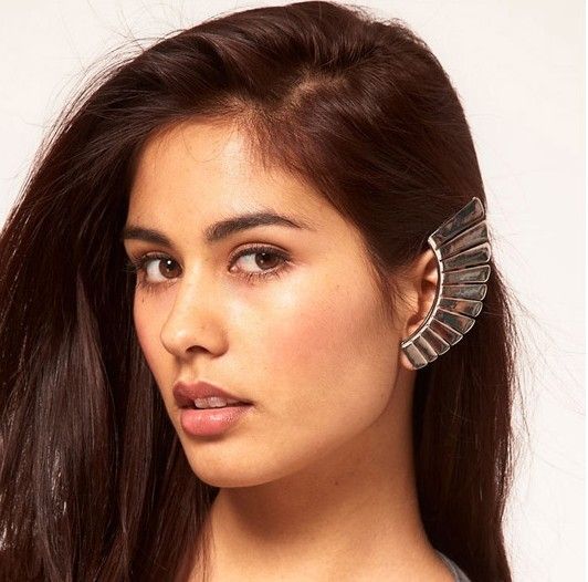 New! fashion vintage Texture fan shape clip stud earring Sector ear cuff women Brand New 24pcs