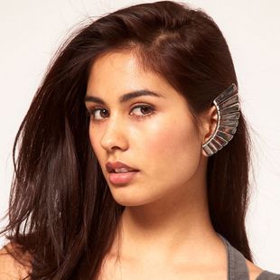New! fashion vintage Texture fan shape clip stud earring Sector ear cuff women Brand New 24pcs