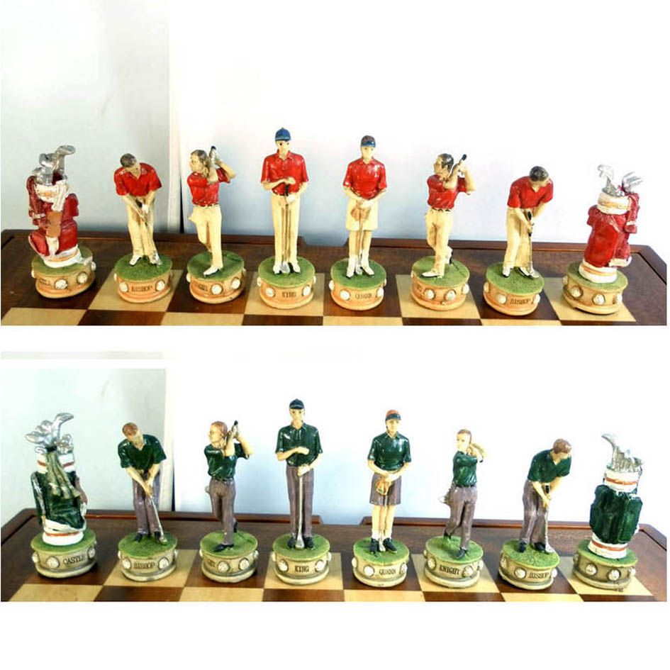 Colourful Oil Paint Golf Theme Chess Pieces,Chess Set From ... Colourful Oil Paint Golf Theme Chess Pieces,Chess Set From ...