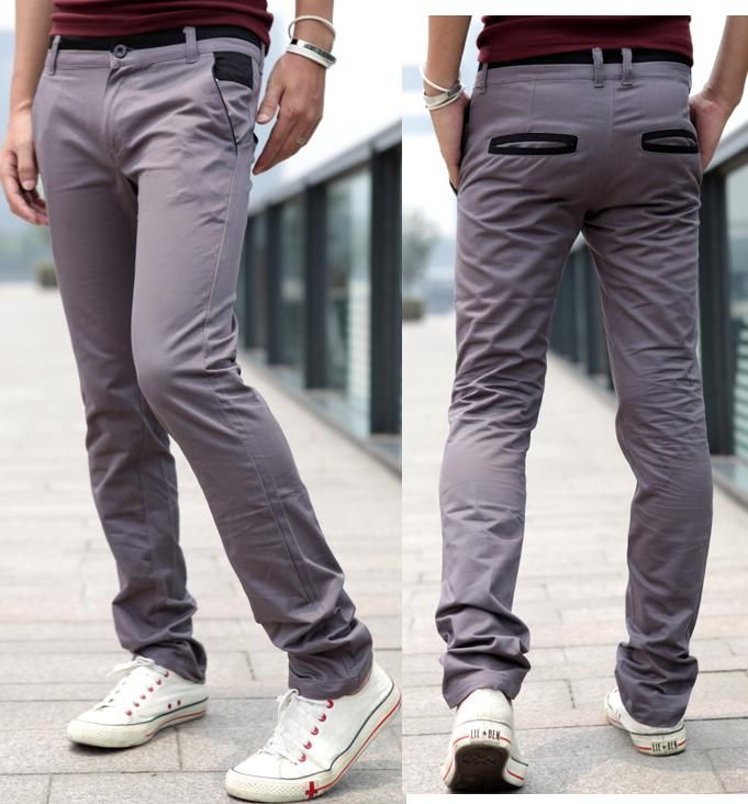 2017 D317b25 Fashion New Pocket Trim Cotton Style Men's Casual Pants