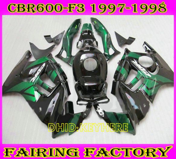 Green/black ABS custom Race moto fairing for Honda CBR600F3 97 98 CBR600 F3 1998 1997 aftermarket, Same as picture
Green/black ABS custom Race moto fairing for Honda CBR600F3 97 98 CBR600 F3 1998 1997 aftermarket, Same as picture