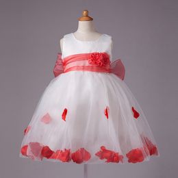 Dress Sale on Sale Tull And Satin Flower Gril Dress Wedding Dress With Bow Kid Dress