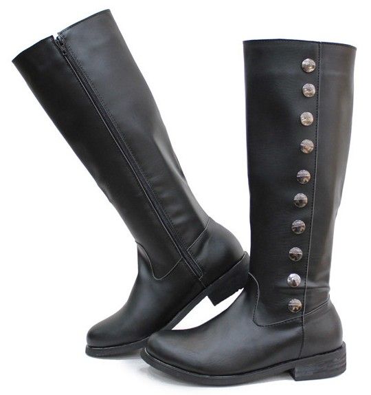 Men's Shoes Knee-High Boots,Black Punk Metal Rivets Side Zipper ... Men's Shoes Knee-High Boots,Black Punk Metal Rivets Side Zipper ...