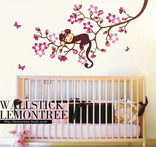 Sleep Monkey Home Room Decor Removable Wall Sticker/Decal/Decoration
