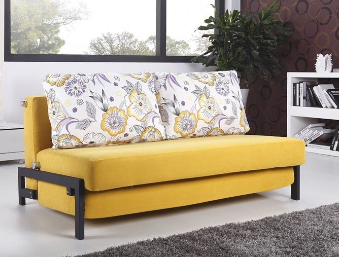 Modern Style Sofa polyester cloth fold sofa-bed modern style yellow ds022b4 free Modern Style Sofa polyester cloth fold sofa-bed modern style yellow ds022b4 free