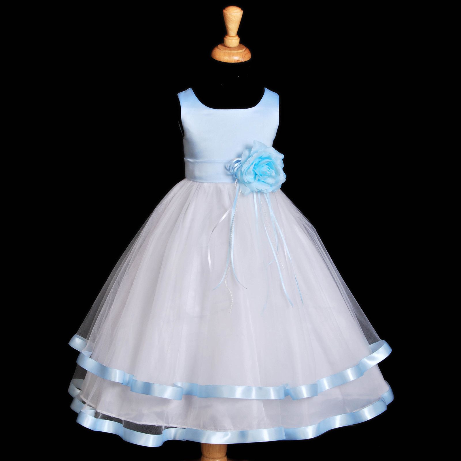 Sanmaz Kones LIGHT BLUE FLOWER GIRL DRESSES