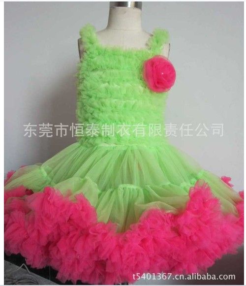 Lime green and pink dress