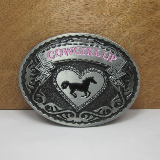 Bucklehome Cowgirl Up Belt Buckle Western Belt Buckle With Pewter