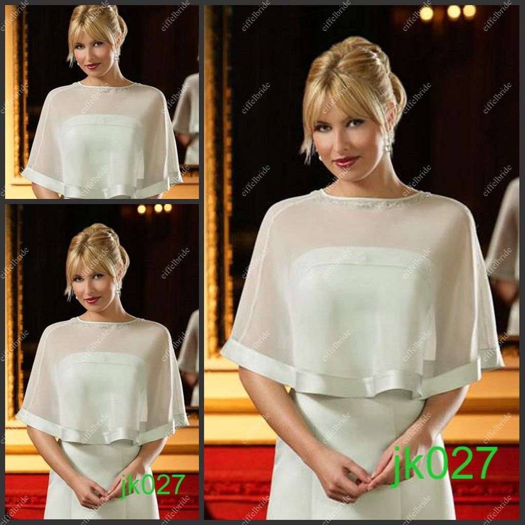 2017 Jac041 White Jacket Cape Unique Design Capelet White Cheap Bridal