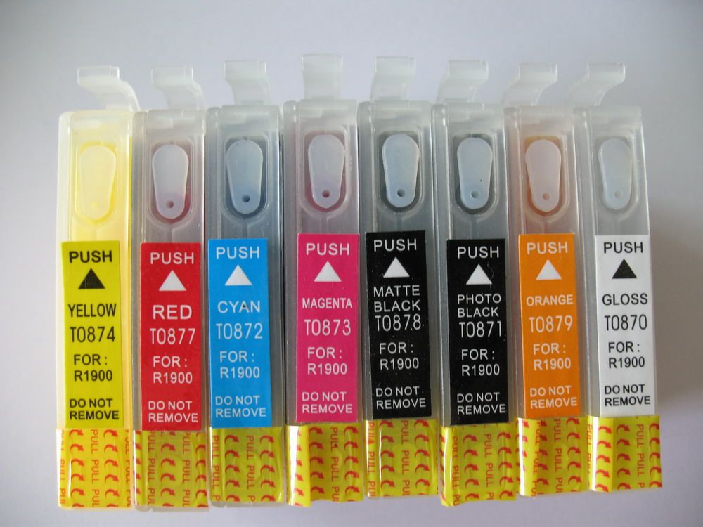 Empty Set of Refill Ink Cartridge with Chip for Epson R1900 Printer