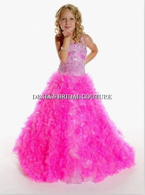 ... Girl Pageant Red Carpet Dresses Princess Tank Beaded Tulle Party Dress