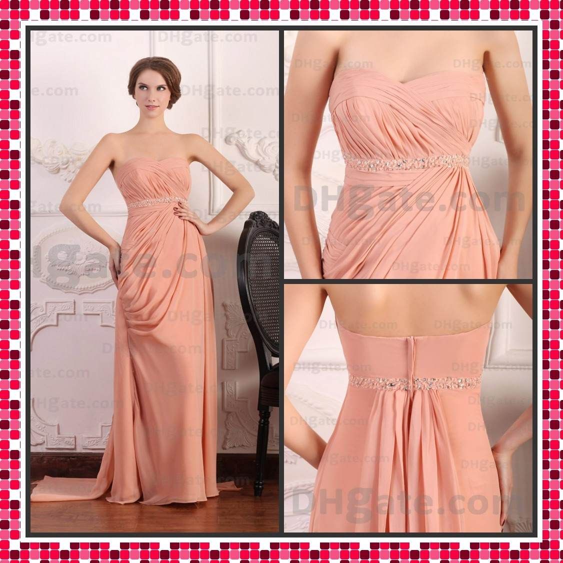 2012 Vintage Celebrity Party Dress A-line Strapless Full Length Beaded ...