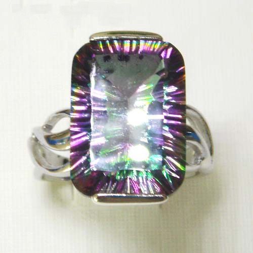 mystic rainbow jewelry ring ,natural crystal ring R331D